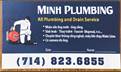 MINH: 714-823-6855 (LIC#980972) ªSửa/Thay mới hệ thống ống nước, cống. ªHot water tank, sink, Faucets,...